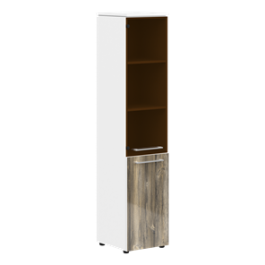 Шкаф колонка комбинированная MORRIS  Дуб Базель/ Белый MHC  42.2 (429х423х1956) в Перми
