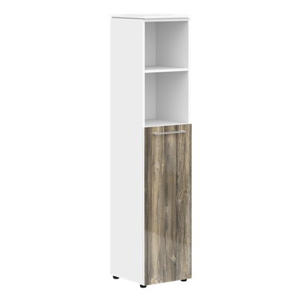 Шкаф высокий MORRIS  Дуб Базель/белый MHC 42.6 (429х423х1956) в Перми - изображение