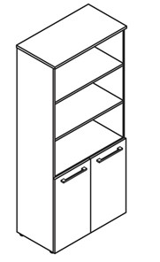 Шкаф колонка  с короткими глухими дверьми MORRIS  Дуб Базель/Белый MHC 85.5 (854х423х1956) в Перми - предосмотр 1