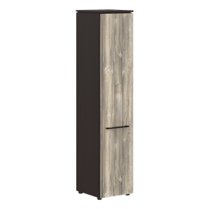 Шкаф колонка с глухой дверью MORRIS  Дуб Базель/Венге Магия MHC 42.1 (429х423х1956) в Березниках
