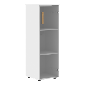 Средний шкаф колонна со стеклянной правой дверью  FORTA Белый FMC 40.2 (R) (399х404х801) в Перми - предосмотр