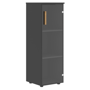 Средний шкаф колонна со стеклянной правой дверью FORTA Черный ГрафитFMC 40.2 (R) (399х404х801) в Перми