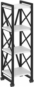 Стеллаж подкатной Loft VR.L-MST.K-4.4, Белый/Черный металл в Перми