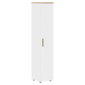Шкаф колонна высокий с глухой дверью FORTA Белый-Дуб Гамильтон  FHC 40.1 (L/R) (399х404х1965) в Березниках