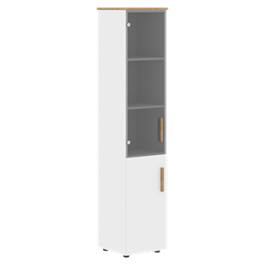 Высокий шкаф с глухой дверью колонна FORTA Белый-Дуб Гамильтон  FHC 40.2 (L/R) (399х404х1965) в Березниках