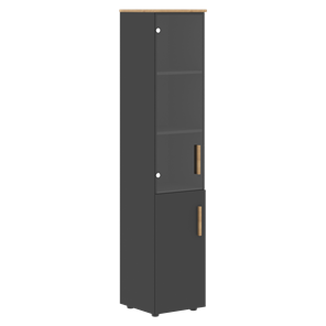Высокий шкаф колонна с глухой дверью FORTA Графит-Дуб Гамильтон  FHC 40.2 (L/R) (399х404х1965) в Перми