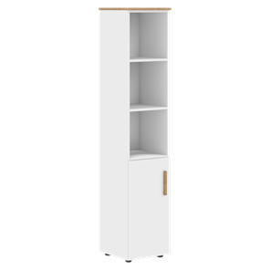 Шкаф колонна высокий с глухой малой дверью левой FORTA Белый-Дуб Гамильтон FHC 40.5 (L) (399х404х1965) в Перми - предосмотр