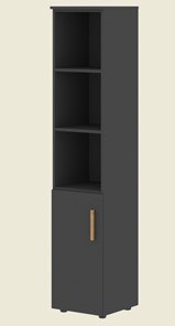 Шкаф колонна высокий с глухой малой дверью левой FORTA Черный Графит  FHC 40.5 (L) (399х404х1965) в Перми