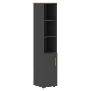 Высокий шкаф с глухой малой дверью  левой FORTA Графит-Дуб Гамильтон  FHC 40.5 (L) (399х404х1965) в Березниках