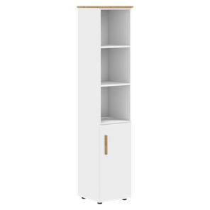 Высокий шкаф колонна с глухой малой дверью правой FORTA Белый-Дуб Гамильтон FHC 40.5 (R) (399х404х1965) в Березниках