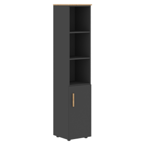 Шкаф колонна высокий с глухой малой дверью правой FORTA Графит-Дуб Гамильтон  FHC 40.5 (R) (399х404х1965) в Березниках