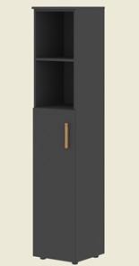 Шкаф колонна высокий с глухой средней дверью левой FORTA Черный Графит  FHC 40.6 (L) (399х404х1965) в Перми - предосмотр