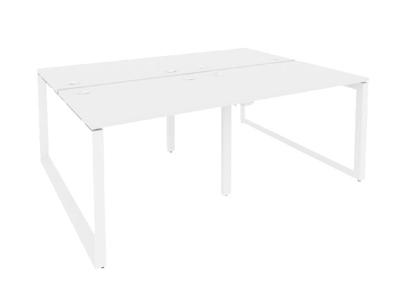 Офисный стол на металлокаркасе O.MO-D.RS-4.1.8, Белый/Белый бриллиант в Перми - изображение