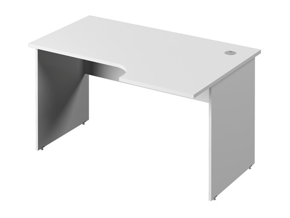 Письменный стол С-34 правый, цвет Белый в Перми - изображение