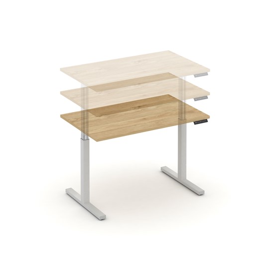 Электроподъемный стол Move UP MV.SE-3.7, Белый металл/Тиквуд светлый в Перми - изображение 1