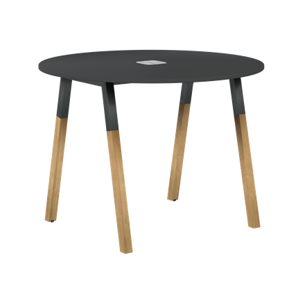 Стол для конференций малый FORTA Черный Графит-Черный Графит-Бук FRST 1020 (D=1020х733) в Березниках - изображение