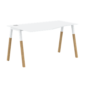 Письменный стол левый FORTA Белый-Белый-Бук  FCT 1367 (L) (1380х900(670)х733) в Перми - предосмотр