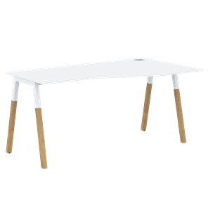 Письменный стол правый FORTA Белый-Белый-Бук  FCT 1567  (R) (1580х900(670)х733) в Соликамске