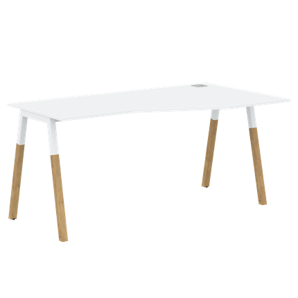 Письменный стол правый FORTA Белый-Белый-Бук  FCT 1567  (R) (1580х900(670)х733) в Перми - изображение
