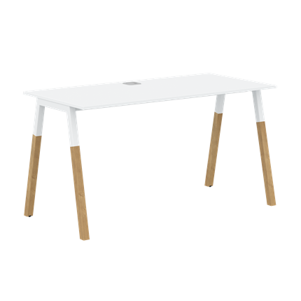 Письменный стол FORTA Белый-Белый-Бук  FST 1367 (1380х670х733) в Перми - изображение
