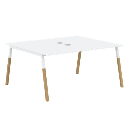 Переговорный стол FORTA Белый-Белый-Бук FWST 1513 (1580x1346x733) в Перми - изображение