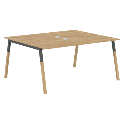 Переговорный стол FORTA Дуб Гамильтон-Черный графит-Бук FWST 1513 (1580x1346x733) в Перми - изображение