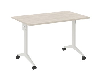 Складной мобильный стол X.M-3.7, Металл белый/Денвер светлый в Перми