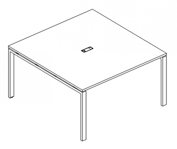 Стол 120 для переговорной металлокаркас UNO А4, 120x144x75 белый премиум / металлокаркас белый, А4 Б1 134 БП в Перми - предосмотр