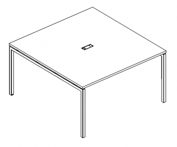 Стол для переговоров на каркасе DUE А4, 160x124x75 белый премиум / металлокаркас белый, А4 Б2 133 БП в Перми