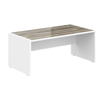 Стол руководителя MORRIS Дуб Базель/Белый MST 189 (1800x900x750) в Кунгуре - изображение