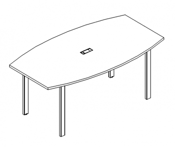 Стол фигурный на металлокаркасе UNO для переговоров А4, 180x100x75 белый премиум / металлокаркас, А4 Б1 112 БП в Перми