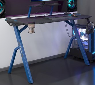 Компьютерный стол SKILL CTG-001, (1200х600х750), Черный/ Синий в Перми - предосмотр 1