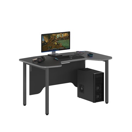 Компьютерный стол SKILLL SSTG 1385, (1360x850x747),  Антрацит /Металлик в Березниках - изображение