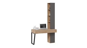Компьютерный стол со шкафом комбинированным Порто СМ-393.15.012 (Яблоня Беллуно/Графит софт) в Березниках