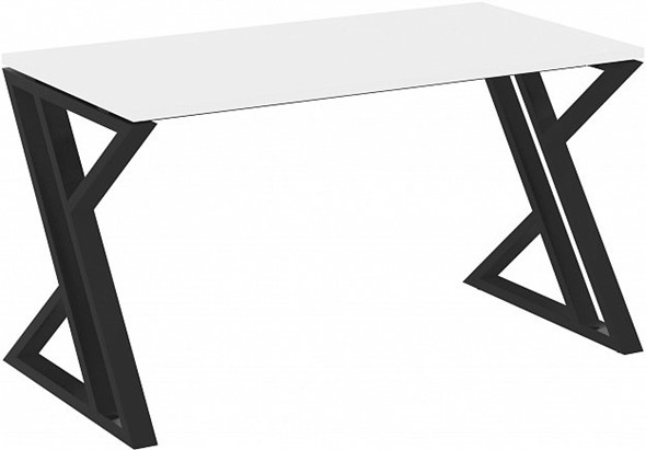 Письменный стол Loft VR.L-SRZ-3.7, Белый Бриллиант/Черный металл в Перми - изображение