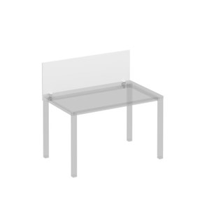 Экран для стола 120 на белом металлокаркасе фронтальный Комфорт КФ, белый премиум (120x45x1.8) К.Б 841 в Чайковском