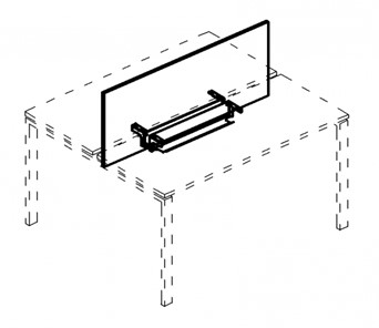 Экран настольный фронтальный для стола 100 с двумя кабель-каналами А4, (105x50x1.8) белый премиум / металлокаркас белый, А4 Б 846 БП в Перми