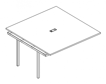 Секция стола для переговоров на каркасе DUE А4, (120x124x75) белый премиум / металлокаркас белый, А4 Б2 131-1 БП в Перми