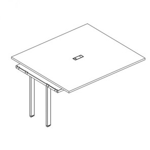Секция стола для переговоров на каркасе UNO А4, (120x124x75) белый премиум / металлокаркас белый, А4 Б1 131-1 БП в Перми
