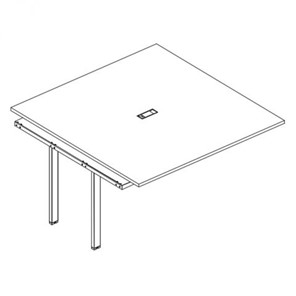 Секция стола для переговоров на каркасе UNO А4, (120x144x75) белый премиум / металлокаркас белый, А4 Б1 134-1 БП в Перми