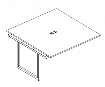 Секция стола для переговоров с каркасом QUATTRO А4, (120x124x75) белый премиум / металлокаркас белый, А4 Б4 131-1 БП в Перми
