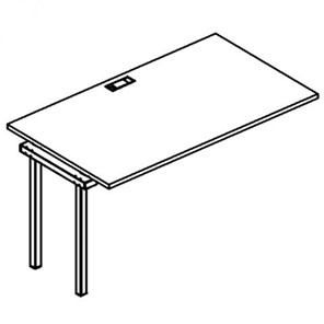 Секция стола рабочей станции каркас DUE А4, (100x80x75) белый премиум / металлокаркас белый, А4 Б2 022-1 БП в Перми