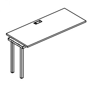 Секция стола рабочей станции на каркасе DUE А4, (120x60x75) белый премиум / металлокаркас белый, А4 Б2 003-1 БП в Перми