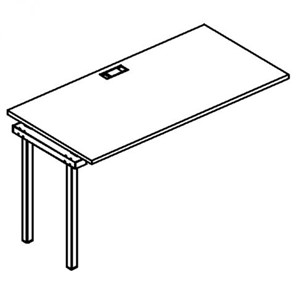 Секция стола рабочей станции на каркасе DUE А4, (120x70x75) белый премиум / металлокаркас белый, А4 Б2 013-1 БП в Перми