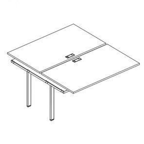 Секция стола станции на каркасе UNO 2х120 А4, (120x164x75) белый премиум / металлокаркас белый, А4 Б1 176-1 БП в Перми