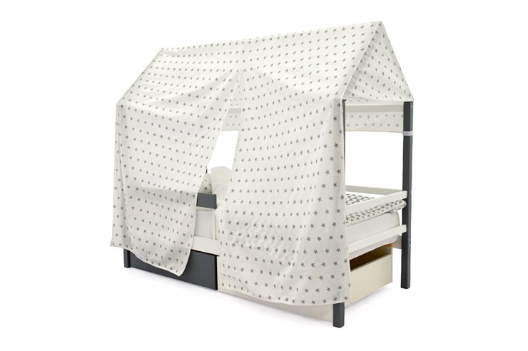 Крыша текстильная для кровати-домика Svogen (звезды;графит) в Перми - изображение 1