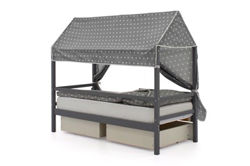 Крыша текстильная для кровати-домика Svogen (звезды; фон графит) в Перми - предосмотр 2