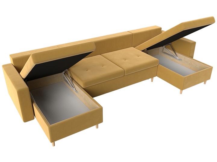 П-образный диван Белфаст, Желтый (Микровельвет) в Чайковском - изображение 3