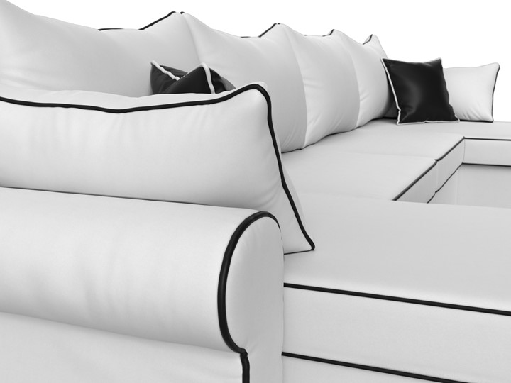 Большой П-образный диван Элис, Белый (экокожа) в Чайковском - изображение 5