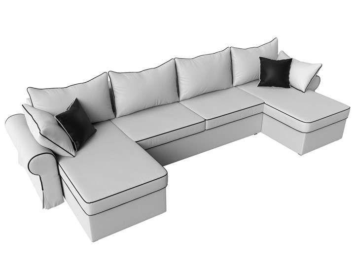 Большой П-образный диван Элис, Белый (экокожа) в Чайковском - изображение 6